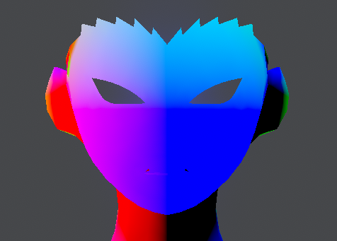 These are the vertex normals after I've edited them in my modeling program. I'd like to get this same behaviour into my shader, but through something like a texture.